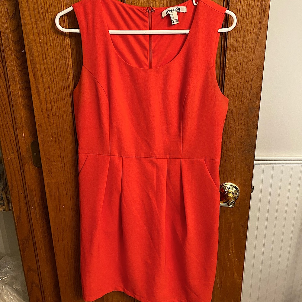 Coral Fitted Dress